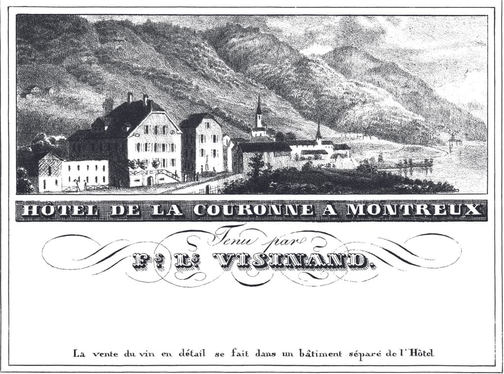 Publicité pour l’Hôtel de la Couronne avant 1850.