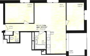 Apartment 3.5 rooms - image - 1