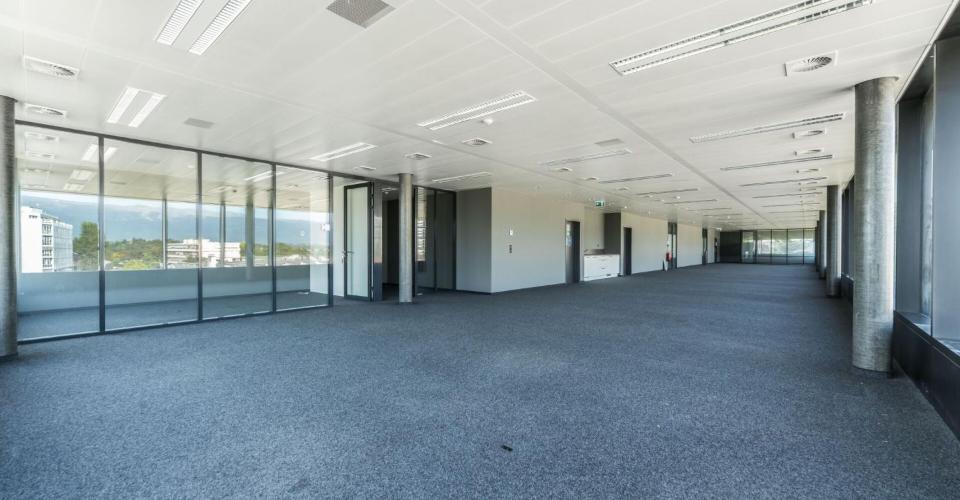 Surface de bureaux de 350 m² avec espaces vitrés et cuisine ouverte
