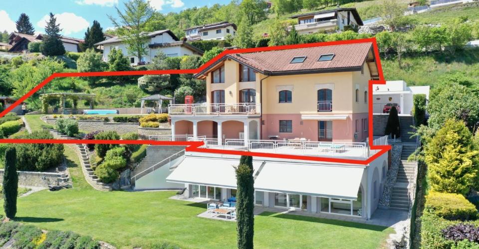 Villa + 2.5 pces avec piscine à Savièse - Vue panoramique