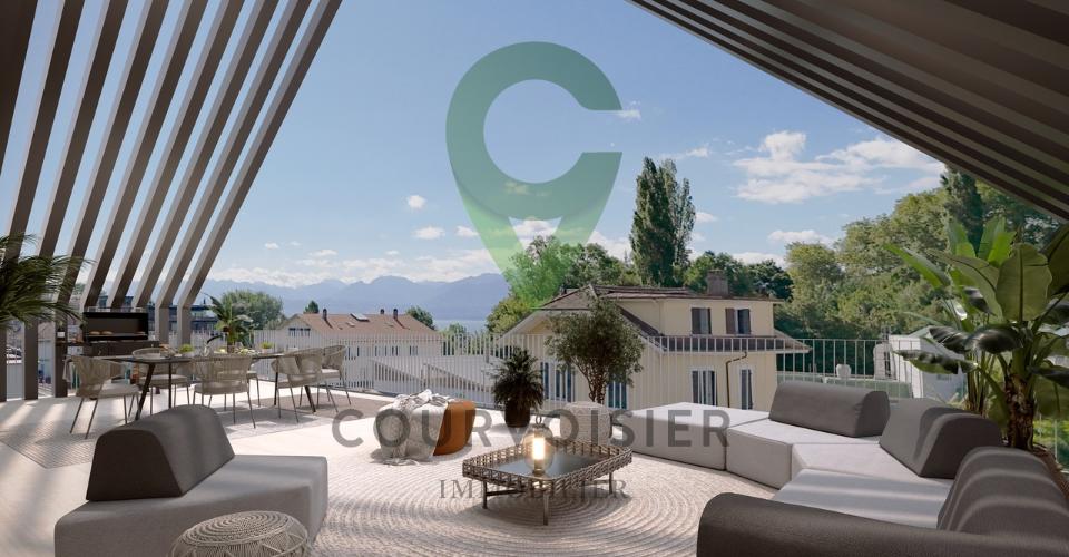 Attique d'exception avec terrasse panoramique aux portes de Rolle