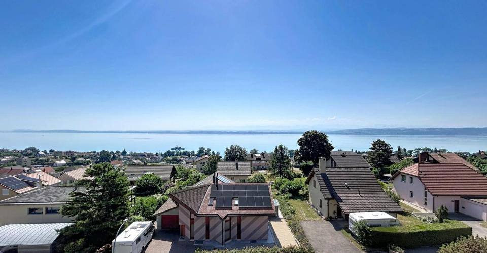 Appartement avec vue panoramique sur le lac et les alpes