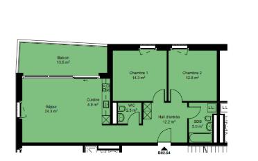 Apartment 3.5 rooms - image - 1