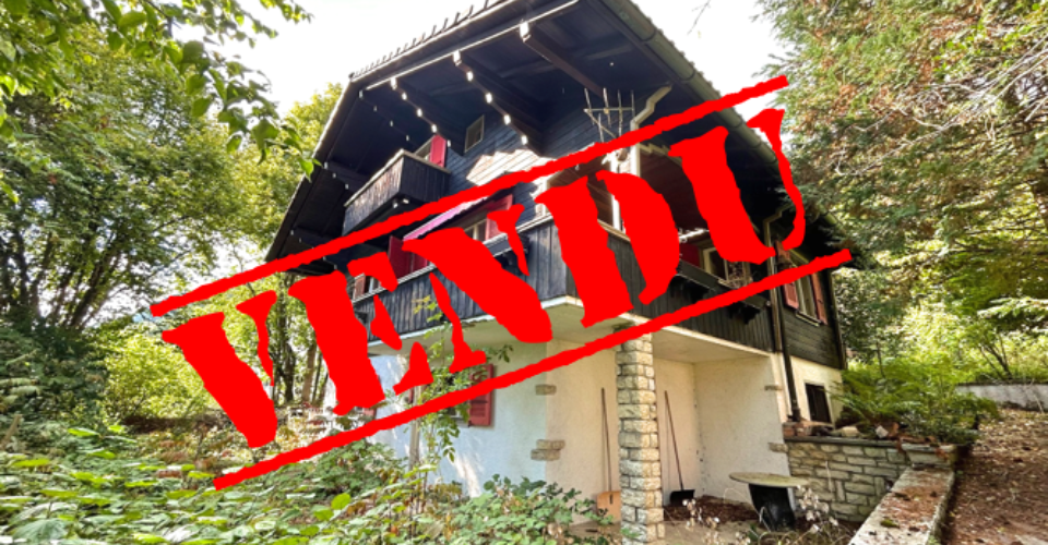VENDU - Chalet authentique de 5 pièces avec jardin arboré, deux terrasses et pavillon de jardin