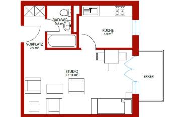 Wohnung 1.5 Zimmer - image - 8