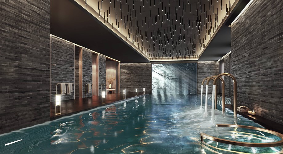 L’établissement comprendra un spa paysager d’environ 750 m2 et sera doté d’un fitness L’établissement comprendra un spa paysager d’environ 750 m2 et sera doté d’un fitness