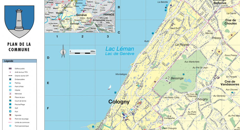 Plan de la commune de Cologny