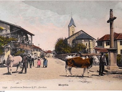 Le centre du village de Meyrin dans les années 1900.