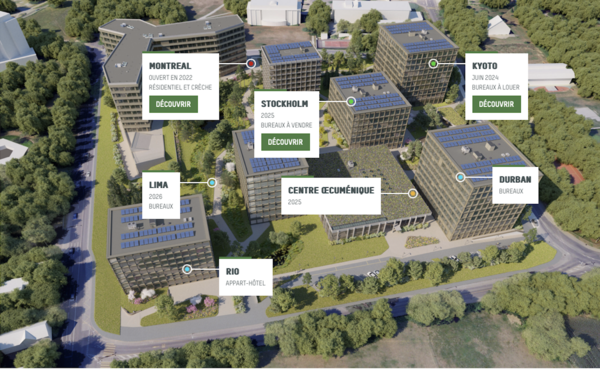 Le quartier se construit par étapes et a déjà deux de ses immeubles Le quartier se construit par étapes et a déjà deux de ses immeubles