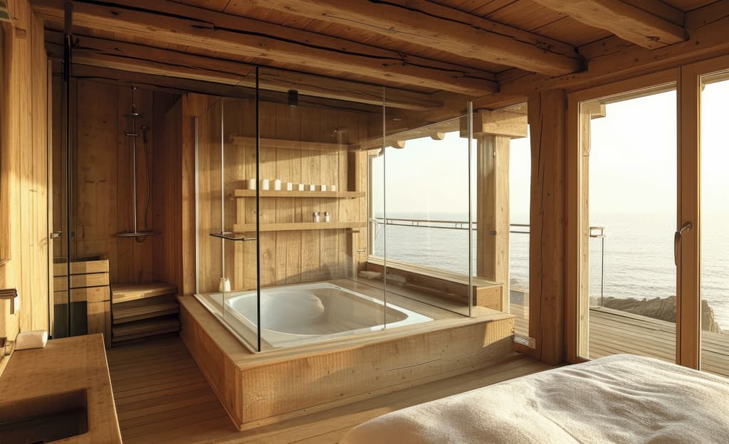 Chaleur et authenticité pour cet intérieur en bois, avec sa décoration et son mobilier en harmonie, créant une atmosphère accueillante et réconfortante.