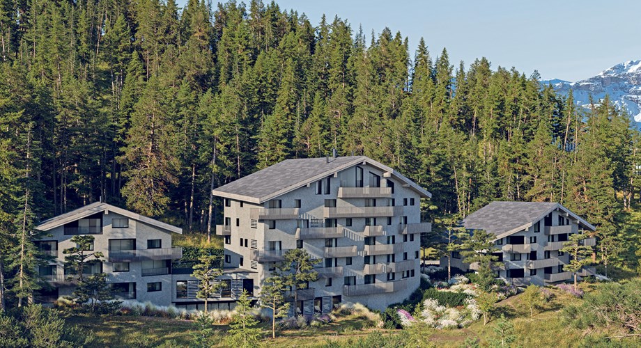 Trois monolithes de granit dans un écrin de verdure