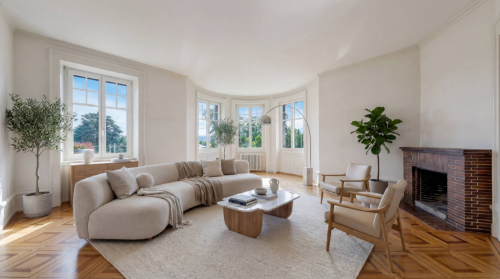 Appartement d'exception au dernier étage avec 2 balcons, à deux pas d'Ouchy