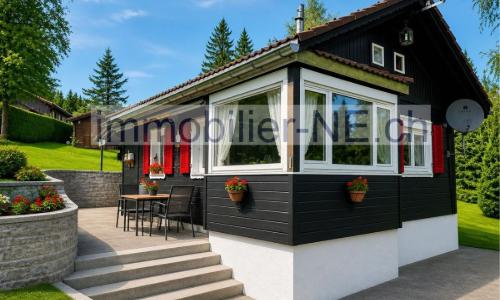 Deux chalets implantés sur une vaste parcelle ensoleillée
